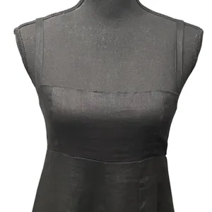 DISSH Black Linen Halter Tie Back Maxi Dress Womens Size US 8 Minimalist Coastal thumbnail 2