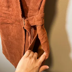 Lulus Rust Orange Corduroy Wrap Romper D-Ring Belt Pockets Medium NWT thumbnail 6