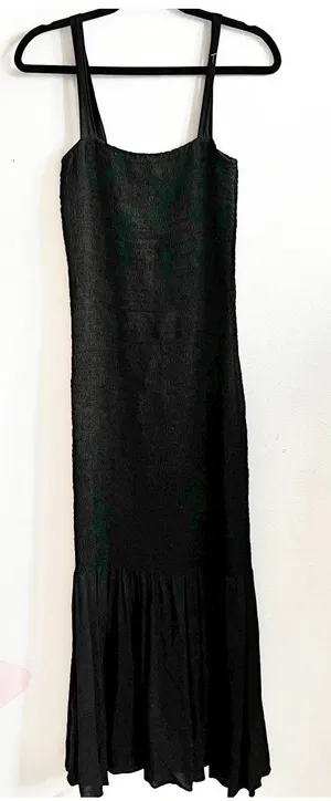 MLM Black Smocked Body Dress‎ Boho Cottagecore Prairie Minimalist Medium thumbnail 1