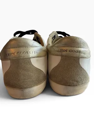 Golden Goose Super-Star Sneakers EU 39(9) White Leather Silver Glitter Star GGDB thumbnail 7