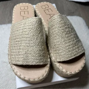Beach tan Platform Slides Size 6 thumbnail 4