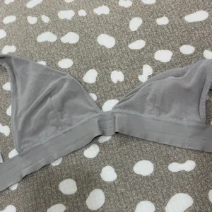 SKIMS bralette cotton ribbed plunge vneck heather gray adjustable thumbnail 6
