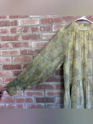 Zara Maxi Dress Women’s Small Metallic Floral Ethereal Boho Prairie Cottagecore thumbnail 5