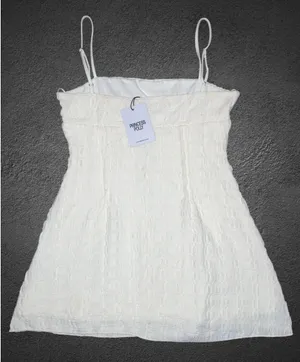 NEW Princess Polly Melrose Nights Mini Dress Womens 6 Cream Textured Sexy Classy Cocktail Party thumbnail 7