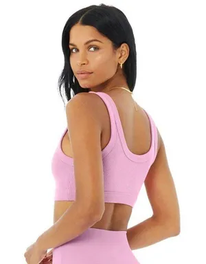 ALO Yoga Wellness Bra in Pink Lavender, Size Small, Like New! thumbnail 2