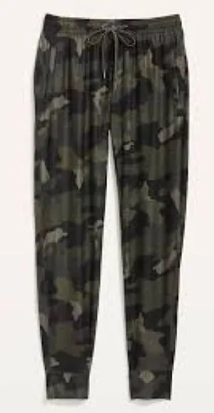 Old Navy Breathe ON Jogger Pants NEW Mid Rise Medium Green Camo thumbnail 1