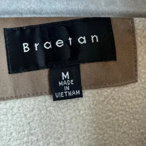 Braetan Tan Faux Suede Full Zip‎ Rumovable Hood Lined Insulated Coat Size M thumbnail 9