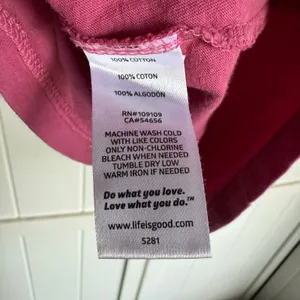 Life is Good Womens Small Long‎ Sleeve Mauve Pink Tee Fish thumbnail 6