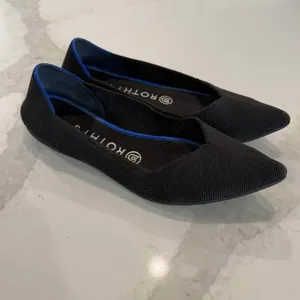 Rothy's The Point Black Solid Blue Halo Ballet Flat Women's 7.5 Slip On Comfort thumbnail 2