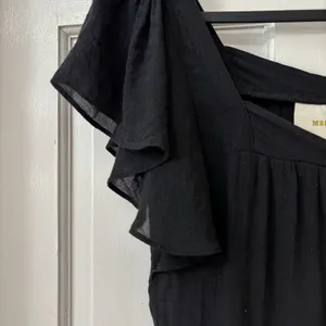 ANTHROPOLOGIE Maeve XS Black Flutter Sleeve Whimsigoth Flowy Top Semi‎ Sheer thumbnail 5