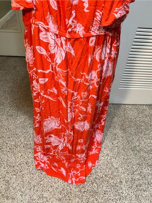 Ava & Viv Women’s Plus Size 3X Maxi Dress Orange Light Purple Floral Sweetheart thumbnail 10