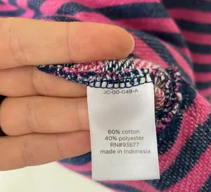 Jcp Pink Blue Striped Long Sleeve Casual Top ~ Cotton Polyester ~ Size XL thumbnail 8