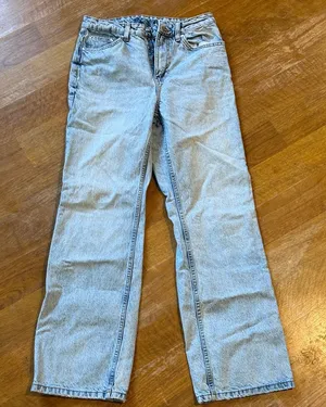 Zara Light Blue Denim Pants thumbnail 1