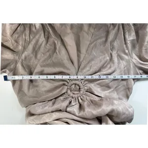 Altar'd State Champagne Satin O-Ring Cutout‎ Maxi Dress Women's Large Boho Glam thumbnail 8