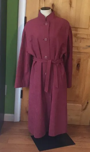 Anthropologie FEMITEX 2-Pckt Rose Belted Lined TrenchCoat EUC M thumbnail 4