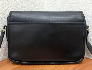 Vintage COACH 9850 Compartment Bag Black Glove Tanned Cowhide Leather Crossbody thumbnail 5