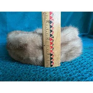 Vintage pill box hat fur with combs Brown thumbnail 11