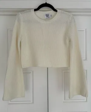 Princess Polly Cream Cropped Sweater - S/M thumbnail 1
