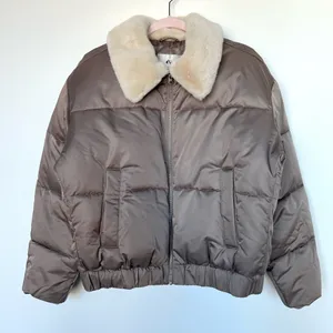 Abercrombie and Fitch Ultra Collection Faux Fur Collar Bomber Jacket thumbnail 2
