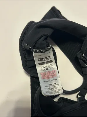 Black Gymshark V-Neck Sports Bra Cross-Back Sports Bra thumbnail 5