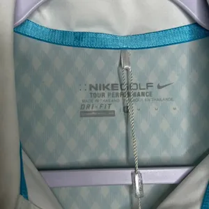 Nike Golf Tour Performance Women's Polo Shirt Dri-Fit Medium White &‎ Blue thumbnail 4