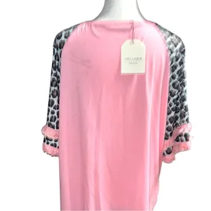 Cellabie Pink Leopard Sleeve Women's Top Size XL thumbnail 6