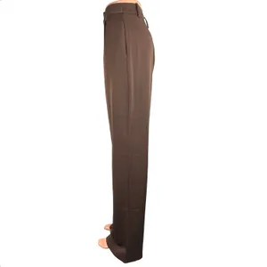 Peppermayo Brown High Rise Straight Pleated Career Wide Leg Dress Pants 8 thumbnail 2