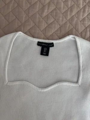 Sincerely Jules white ribbed crop top thumbnail 2