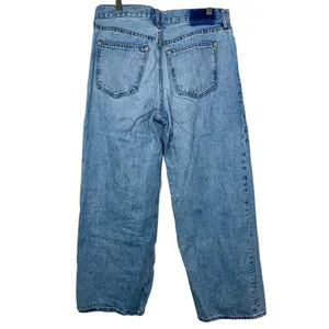 Abercrombie & Fitch Ultra Loose Low Rise Blue Denim Cropped Wide Leg Jeans Sz 27 thumbnail 2