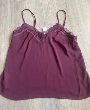 Old Navy Lace-Trim Spaghetti Strap Cami - Plum thumbnail 1