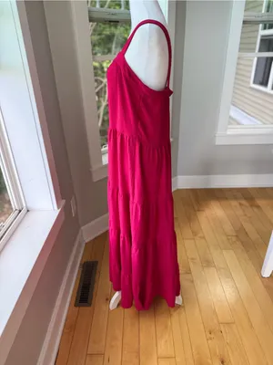 Max Studio Red Tiered Maxi Dress Size Small thumbnail 3