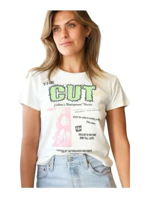 new Daydreamer x Free People 𖦹 The Cut Shrunken Baby Tee 𖦹 Vintage White 𖦹 M thumbnail 3