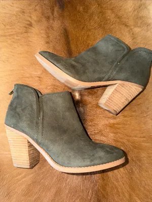 $298 Joie Kayden style Olive microsuede booties 9.5 thumbnail 2