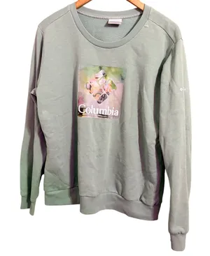 Columbia Mint Green‎ Floral Graphic Sweatshirt Women Size L thumbnail 1