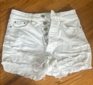 H&M Classic White Jean Shorts thumbnail 1