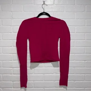 Fabletics Corey SculptKnit® Long-Sleeve Top in Very Berry Size Small thumbnail 12