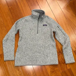 Patagonia women’s 1/4 Zip Better Sweater Heather gray‎ Fleece Jacket SZ M thumbnail 1