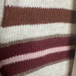 Retrology Open Cardigan M Long Colorful Gold Tan Pink Cozy Fall Knit Boho City thumbnail 4