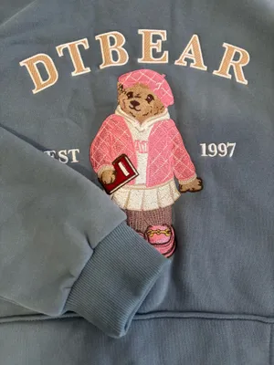 Blue Teddy Bear Oversized Hoodie thumbnail 2