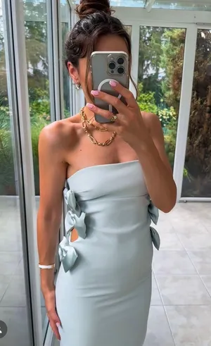 Zara dress midi maxi bodycon strapless bow fitted wedding party cocktail thumbnail 7
