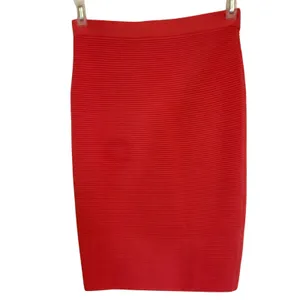 Jonathan Simkhai Red Ribbed Knit Pencil Skirt Size High Waist EUC Size‎ Medium thumbnail 4