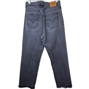 Levi's Black Vintage Wash Ribcage Straight Highest High Rise Ankle Denim Jeans thumbnail 6