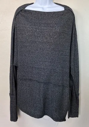 We The Free Gray Londowntown Hippie SM Boho Dolman Sleeve‎ Oversized Tunic Top thumbnail 1
