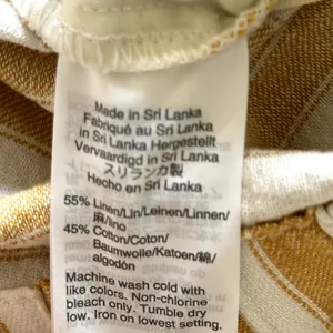 Madewell Tapered Huston Crop Pants Linen Pull-On Stripe Yellow White Small thumbnail 4