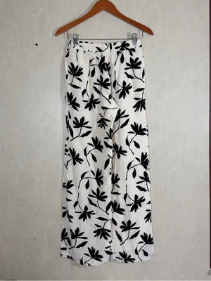 Anine Bing Women’s Owen Pants Pull On Straight Leg in Ivory Daisy S thumbnail 6