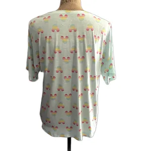 Disney Womens Small Mint Green Rainbow Mickey Mouse‎ Pocket Tee Shirt Size Small thumbnail 3