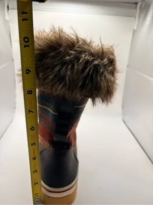 Faux Fur-Trimmed Brown Patterned Women's Winter Boots thumbnail 4