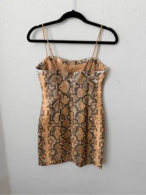 Likely Snake-Print Dress in Gold & Black Size 4 thumbnail 4