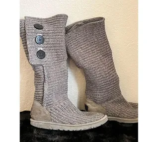 UGG Tall Sweater Boot Womens 8 Classic Cardy Wool Knit Sock thumbnail 5