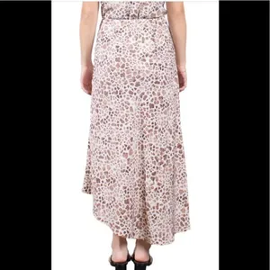 MAUBY Side Slit‎ Satin Midi Skirt, Giraffe Animal Print, Brown/Tan, Small, NWT thumbnail 4